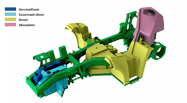 Up to 1,450 litres of diesel on board