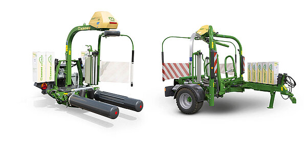 Round bale wrappers, mounted or trailed