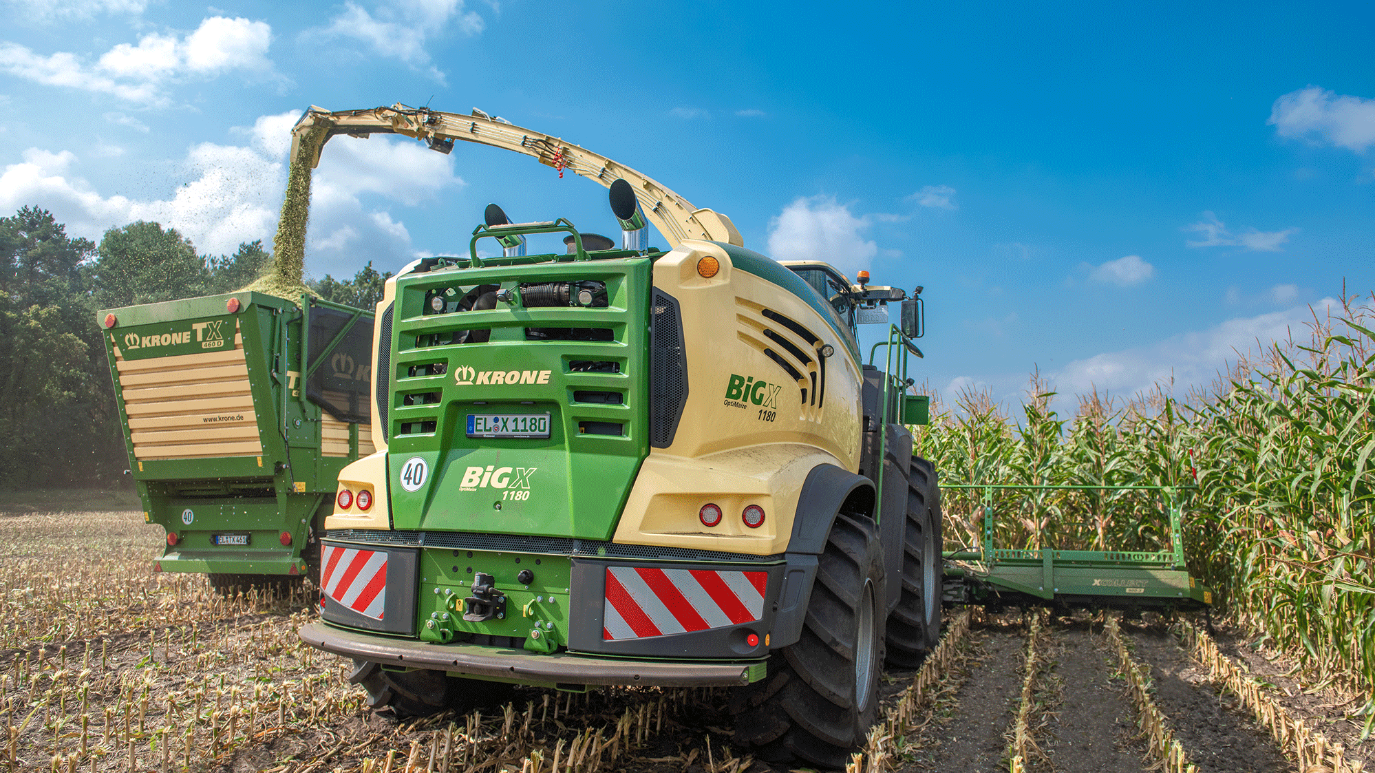 rear view of big x 1180 forage harvester krone uk