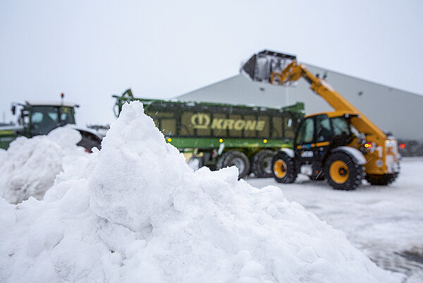 Snow and straw